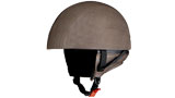 Leather Half Helmet Damage Brown